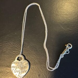 Elegant Silver Tiffany & Co Love Pendant Necklace